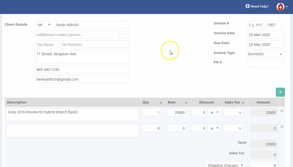 Proforma Invoice for Car Sale