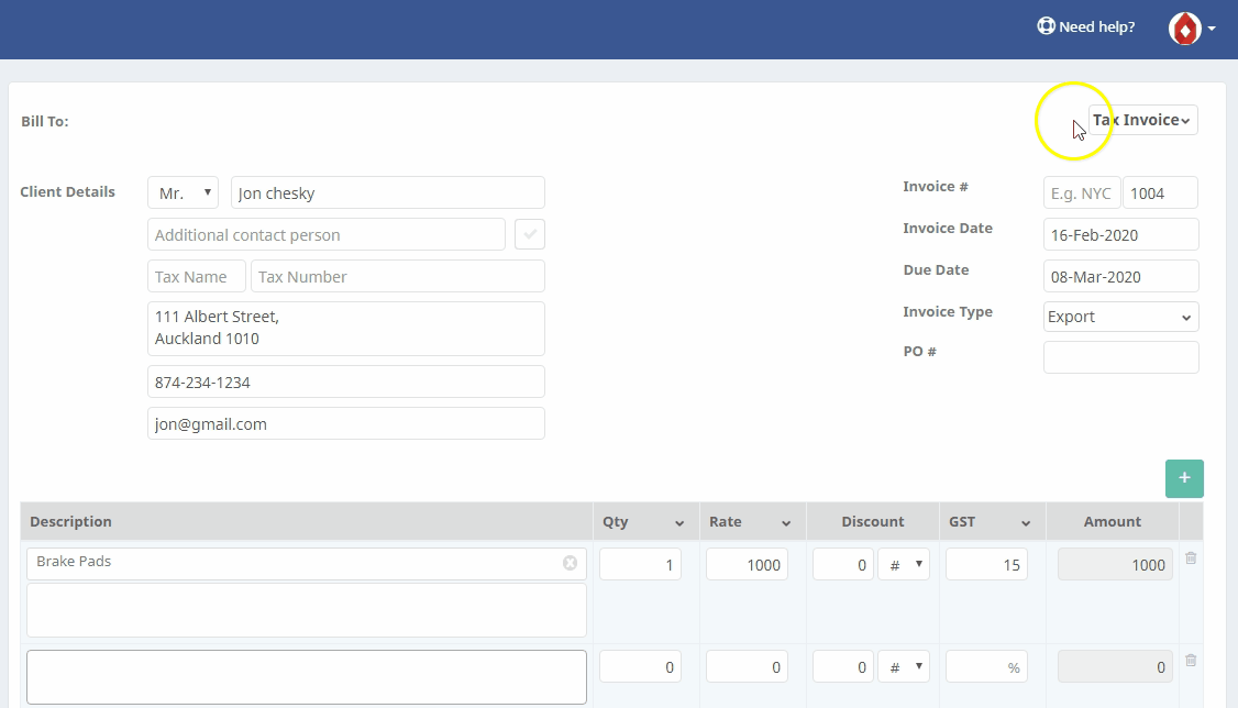 simple invoice template word