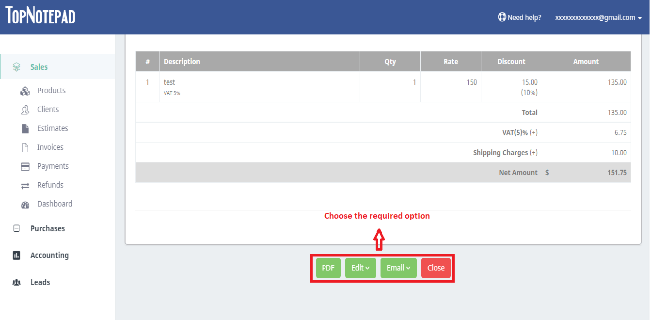 Estimate details